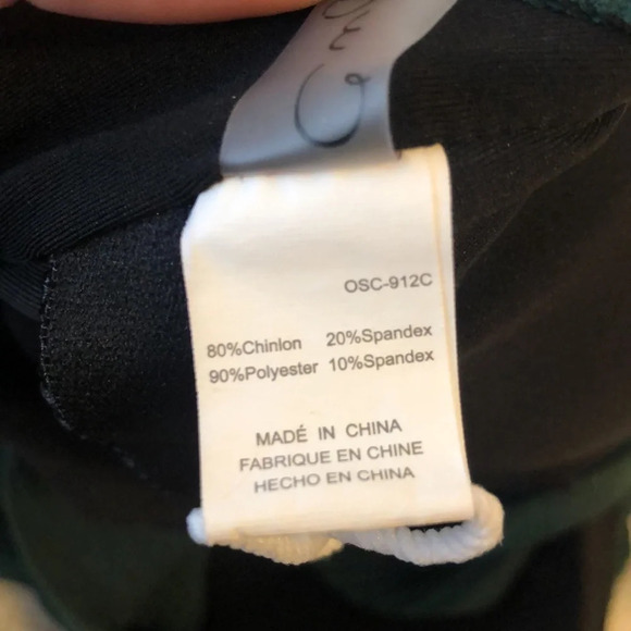 CUPSHE Forest Green Ruffle Striped One Piece Beachy Resort Poolside Swimsuit - Picture 9 of 10